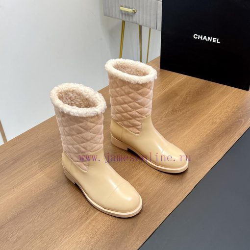 Top tierChanel | Chanel 2024 wool snow boots classic simple diamond grid short boots Martin v7b60re1 - Image 13