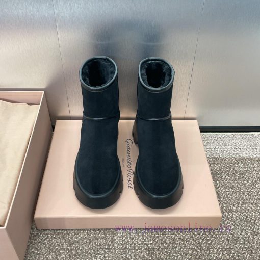 Gianvito Rossi, Sergio Rosie 2024 Winter New Thick Bottom Round Head Fur Integrated Snow Womoe708zn0 - Image 2