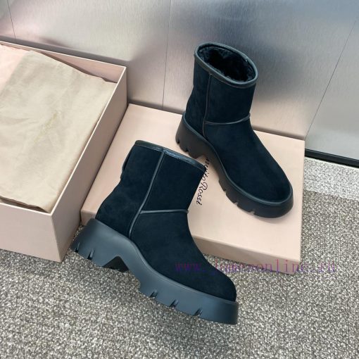 Gianvito Rossi, Sergio Rosie 2024 Winter New Thick Bottom Round Head Fur Integrated Snow Womoe708zn0 - Image 8