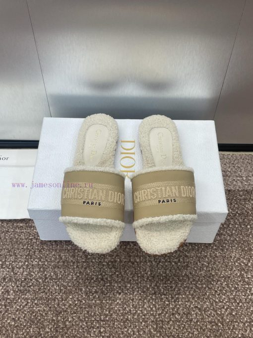 Dior 2024 Spring/Summer New DWAY Flat Bottom One Word Drag Color blocked Women's Shoes CD Le069oixtn - Image 10