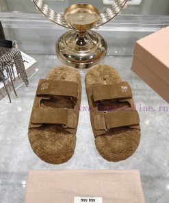 Miu Home 2024 Autumn/Winter New Wool SlippersSuper comfortable Miu fur mop, simple, beautifurvp509uf