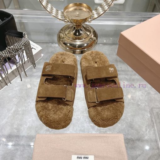 Miu Home 2024 Autumn/Winter New Wool SlippersSuper comfortable Miu fur mop, simple, beautifurvp509uf