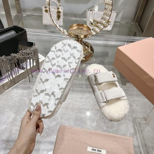 Miu Home 2024 Autumn/Winter New Wool SlippersSuper comfortable Miu fur mop, simple, beautifuj5lf0er9 - Image 10
