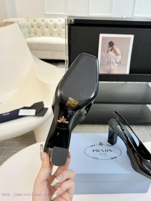 8.5cmPRADA/PRADA ClassicTriangle logo single shoe seriesThe simple design is probably its mouks3ui6y - Image 7