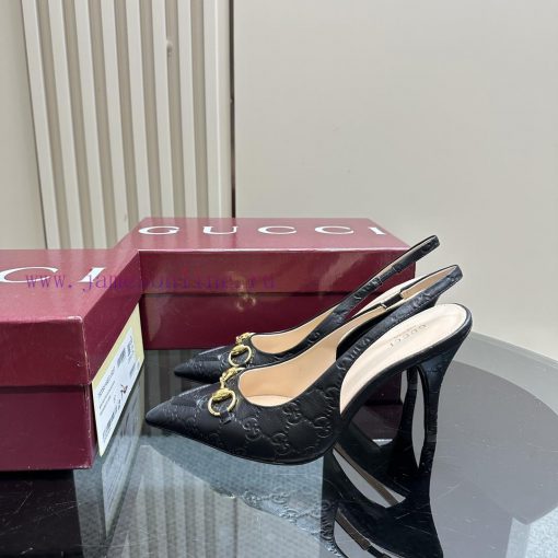 The 2025G new GUcc 𝐢 horseclip shallow mouth sandals feature pointed edges, elastic straps, 1kymqgz1 - Image 2