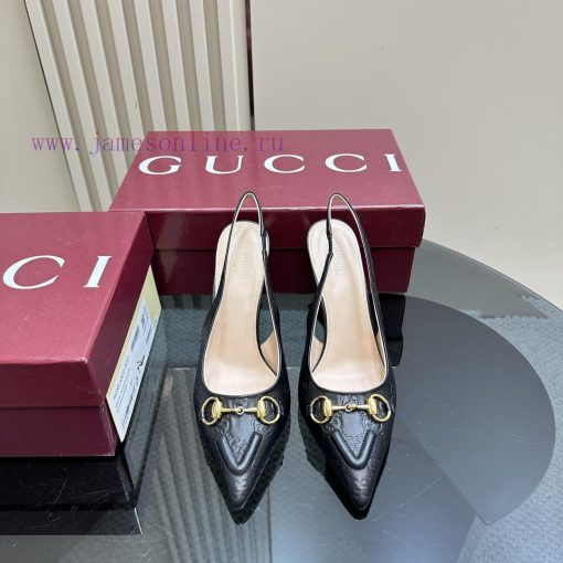 The 2025G new GUcc 𝐢 horseclip shallow mouth sandals feature pointed edges, elastic straps, 1kymqgz1 - Image 3