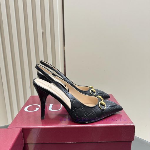 The 2025G new GUcc 𝐢 horseclip shallow mouth sandals feature pointed edges, elastic straps, 1kymqgz1 - Image 4