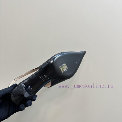 The 2025G new GUcc 𝐢 horseclip shallow mouth sandals feature pointed edges, elastic straps, w7y1pm4d - Image 9