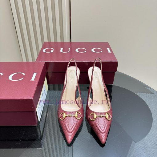 The 2025G new GUcc 𝐢 horseclip shallow mouth sandals feature pointed edges, elastic straps, f62wcatz - Image 3