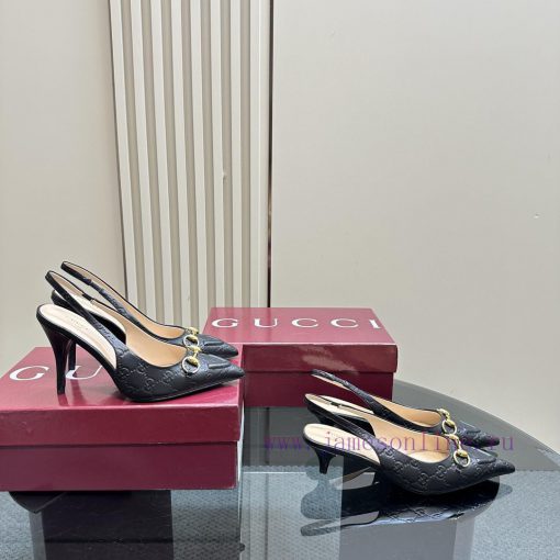 The 2025G new GUcc 𝐢 horseclip shallow mouth sandals feature pointed edges, elastic straps, w7y1pm4d - Image 10