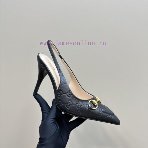 The 2025G new GUcc 𝐢 horseclip shallow mouth sandals feature pointed edges, elastic straps, 1kymqgz1 - Image 8