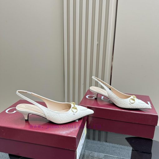 The 2025G new GUcc 𝐢 horseclip shallow mouth sandals feature pointed edges, elastic straps, ifb4ryyp - Image 6