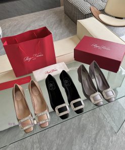 🪵 Roger Vivi 2025 Early Spring New RV Women's Shoes Bell Vivier Series Silk High Heels Singliijm73sz