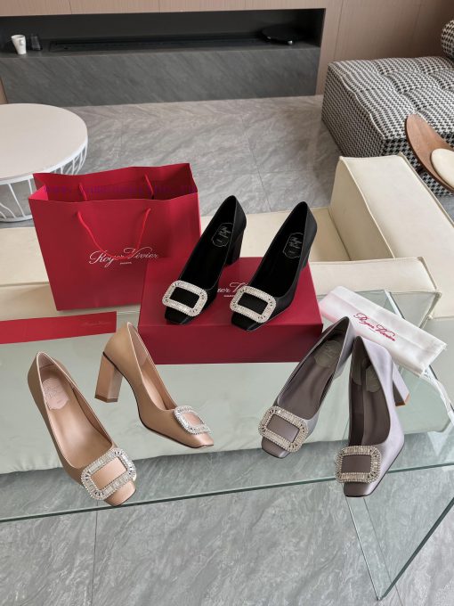 🪵RogerVivi2025 Early Spring New RV Women's Shoes BellVivier Series Silk High Heels Single Sh7d7lu7i1