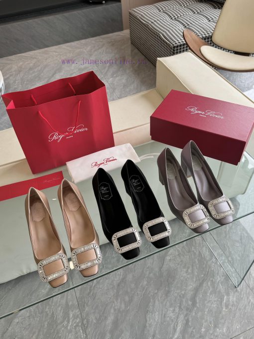 🪵 Roger Vivi 2025 Early Spring New RV Women's Shoes Bell Vivier Series Silk High Heels Singliijm73sz - Image 2