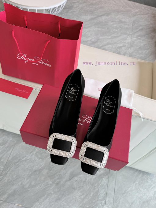 🪵 Roger Vivi 2025 Early Spring New RV Women's Shoes Bell Vivier Series Silk High Heels Singliijm73sz - Image 3