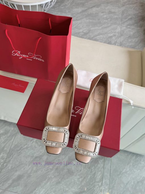 🪵RogerVivi2025 Early Spring New RV Women's Shoes BellVivier Series Silk High Heels Single Sh7d7lu7i1 - Image 3