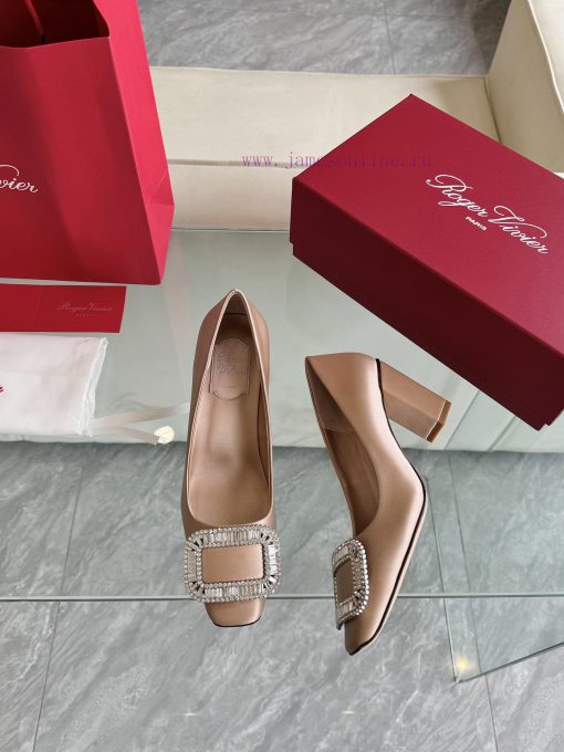 🪵RogerVivi2025 Early Spring New RV Women's Shoes BellVivier Series Silk High Heels Single Sh7d7lu7i1 - Image 5