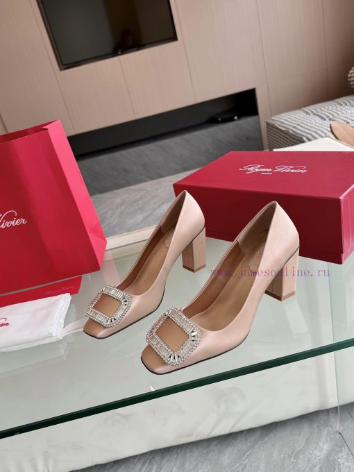🪵RogerVivi2025 Early Spring New RV Women's Shoes BellVivier Series Silk High Heels Single Sh7d7lu7i1 - Image 6