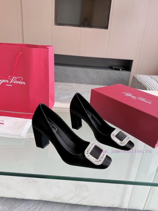 🪵 Roger Vivi 2025 Early Spring New RV Women's Shoes Bell Vivier Series Silk High Heels Singliijm73sz - Image 7
