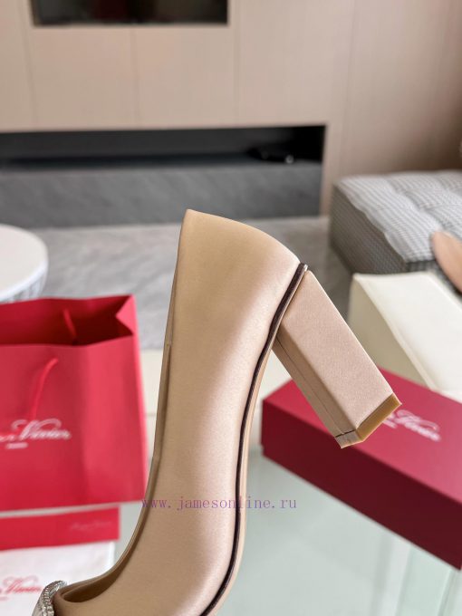 🪵RogerVivi2025 Early Spring New RV Women's Shoes BellVivier Series Silk High Heels Single Sh7d7lu7i1 - Image 9