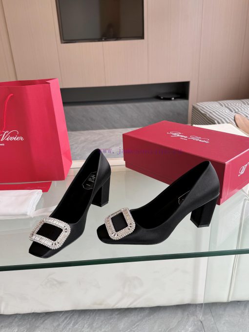 🪵 Roger Vivi 2025 Early Spring New RV Women's Shoes Bell Vivier Series Silk High Heels Singliijm73sz - Image 10