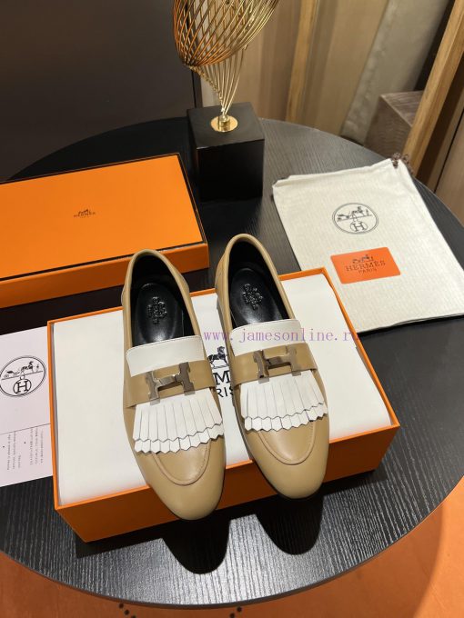 HERMES - Hermes Classic H-Button Single Shoes - Le Fu Shoes Collection Edition 11 Reproductiloui7uip - Image 2