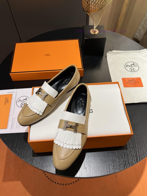 HERMES - Hermes Classic H-Button Single Shoes - Le Fu Shoes Collection Edition 11 Reproductiloui7uip - Image 5