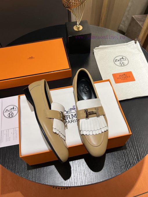HERMES - Hermes Classic H-Button Single Shoes - Le Fu Shoes Collection Edition 11 Reproductiloui7uip - Image 6