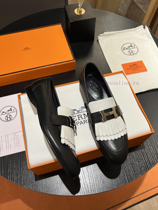 HERMES - Hermes Classic H-Button Single Shoes - Le Fu Shoes Collection Edition 11 Reproductisw6a4r7r - Image 6