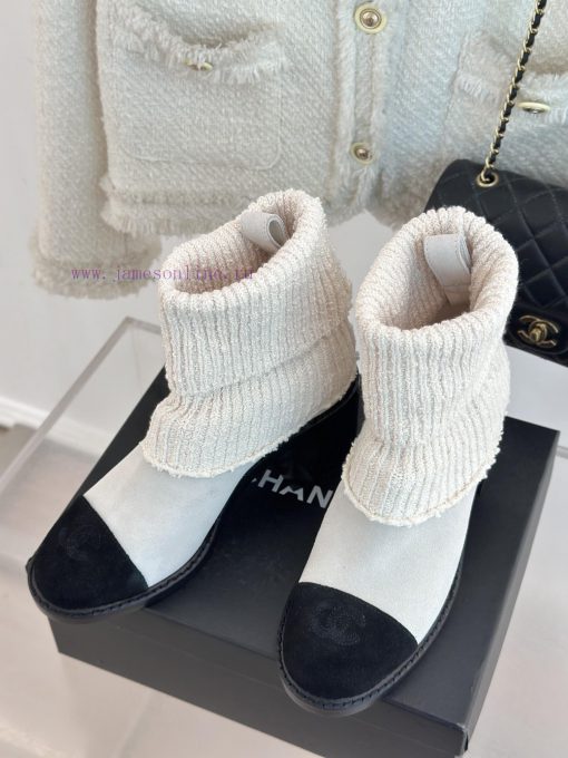 Chanel | Chanel 24K Autumn/Winter New Product Double CThick heeled socks bootsThis season's 4bjcaeb8 - Image 3