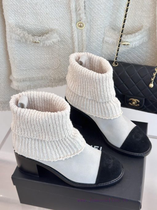 Chanel | Chanel 24K Autumn/Winter New Product Double CThick heeled socks bootsThis season's 4bjcaeb8 - Image 4