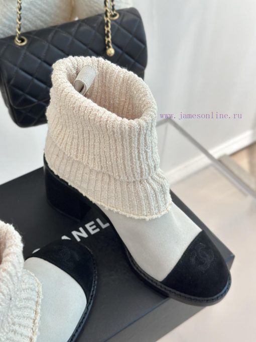 Chanel | Chanel 24K Autumn/Winter New Product Double CThick heeled socks bootsThis season's 4bjcaeb8 - Image 6