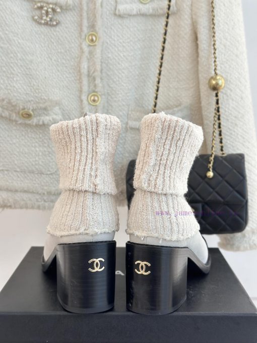 Chanel | Chanel 24K Autumn/Winter New Product Double CThick heeled socks bootsThis season's 4bjcaeb8 - Image 9