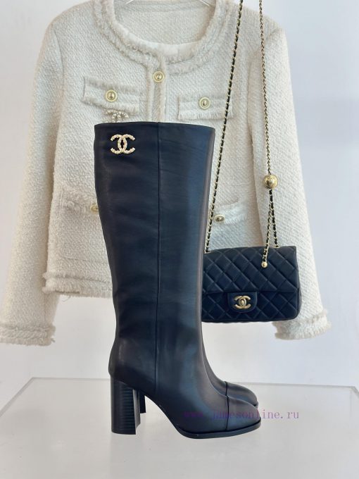 Chanel | Chanel 24c Autumn/Winter New ProductsDouble C thick heel boots seriesThe shoe upper8520x86p - Image 2
