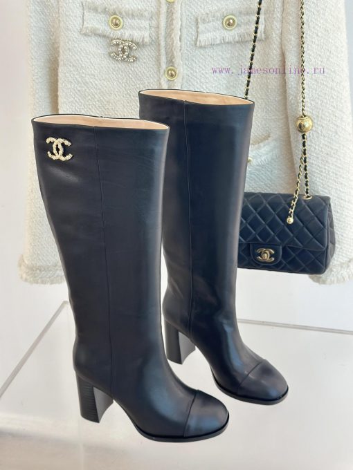 Chanel | Chanel 24c Autumn/Winter New ProductsDouble C thick heel boots seriesThe shoe upper8520x86p - Image 4