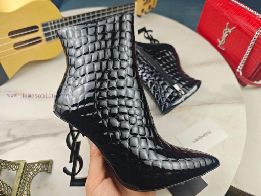 The new Saint Laurent YSL logo letter high-heeled boots for the 2024 autumn and winter Parishjz3lyuc - Image 2