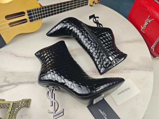 The new Saint Laurent YSL logo letter high-heeled boots for the 2024 autumn and winter Parishjz3lyuc - Image 4