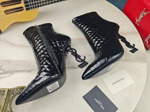 The new Saint Laurent YSL logo letter high-heeled boots for the 2024 autumn and winter Parishjz3lyuc - Image 7