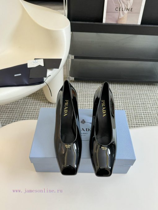 8.5cmPRADA/PRADA ClassicTriangle logo single shoe seriesThe simple design is probably its moeun3e3uv - Image 2