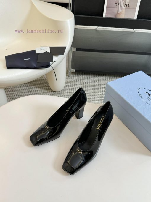 8.5cmPRADA/PRADA ClassicTriangle logo single shoe seriesThe simple design is probably its moeun3e3uv - Image 6