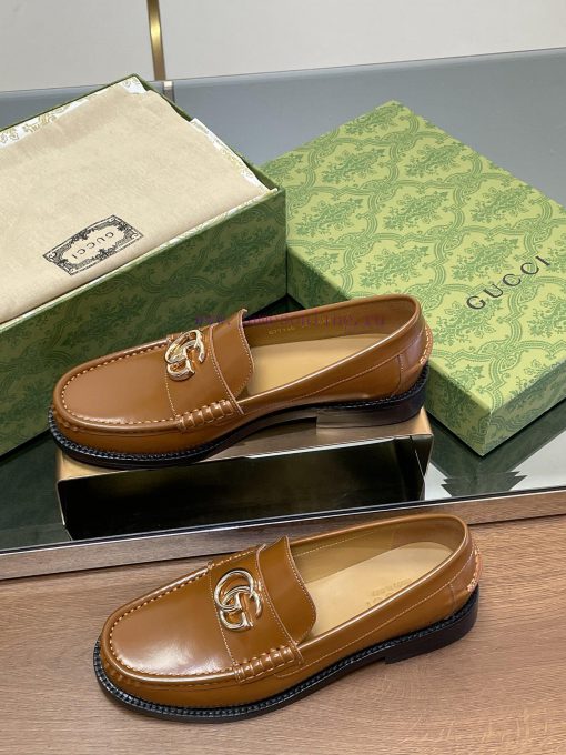 2025 early spring new single shoe women's gold double G-button loafers▫️ Original customizedb193yklq - Image 3