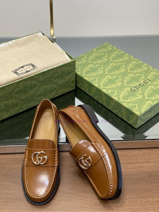 2025 early spring new single shoe women's gold double G-button loafers▫️ Original customizedb193yklq - Image 5