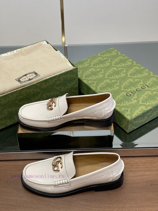 2025 early spring new single shoe women's gold double G-button loafers▫️ Original customized5subshq1 - Image 3