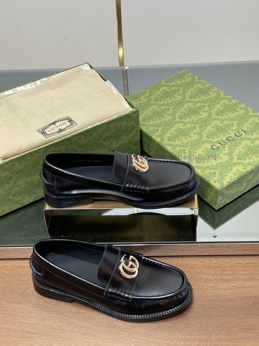 2025 early spring new single shoe women's gold double G-button loafers▫️ Original customizedeku04h20 - Image 2
