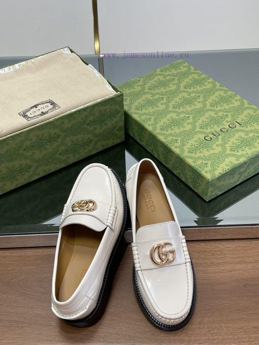 2025 early spring new single shoe women's gold double G-button loafers▫️ Original customized5subshq1 - Image 7