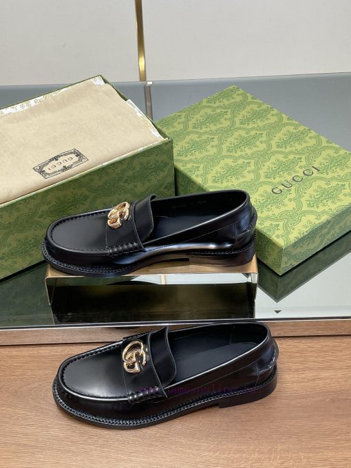 2025 early spring new single shoe women's gold double G-button loafers▫️ Original customizedeku04h20 - Image 3