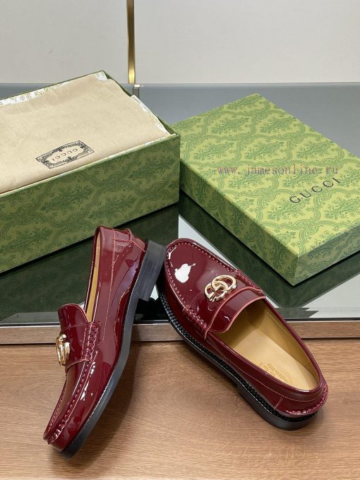 2025 early spring new single shoe women's gold double G-button loafers▫️ Original customizedrbrvch1m - Image 8