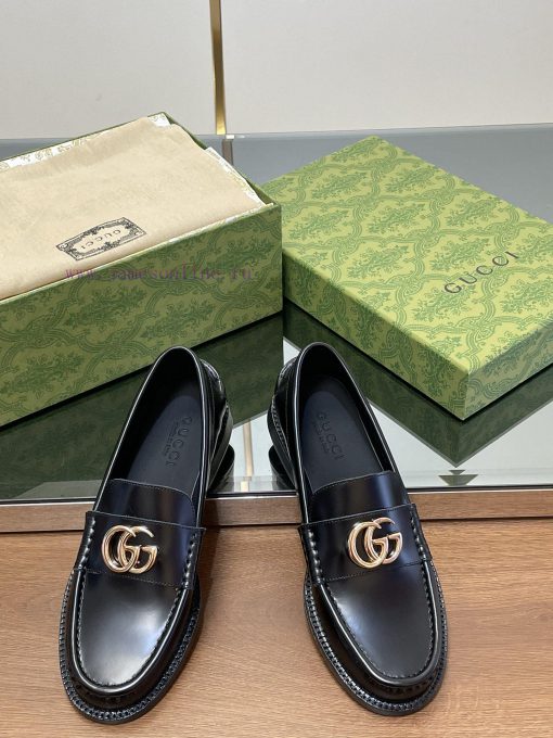 2025 early spring new single shoe women's gold double G-button loafers▫️ Original customizedeku04h20 - Image 4