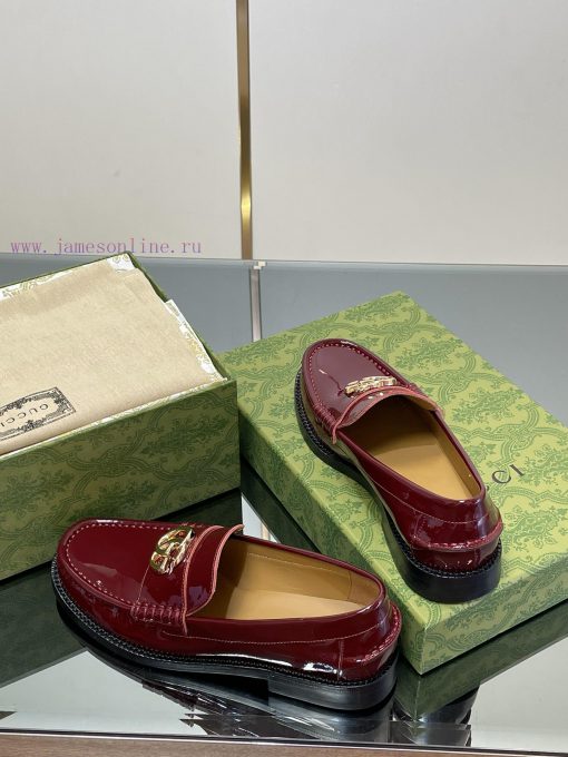 2025 early spring new single shoe women's gold double G-button loafers▫️ Original customizedrbrvch1m - Image 9